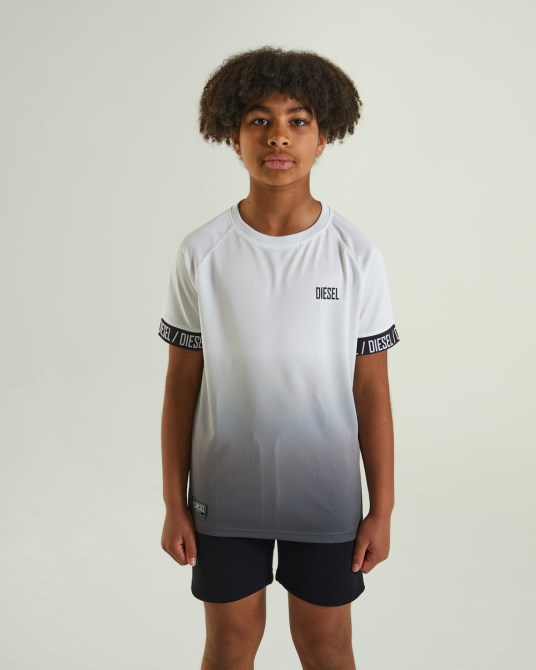 Diesel Jack Dip Dye T-shirt Weiß/grau Marineblau