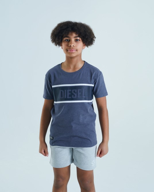 Diesel Doyle Tee Denim Melange Blau