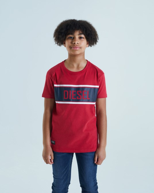 Weißes Diesel Doyle Tee Rot