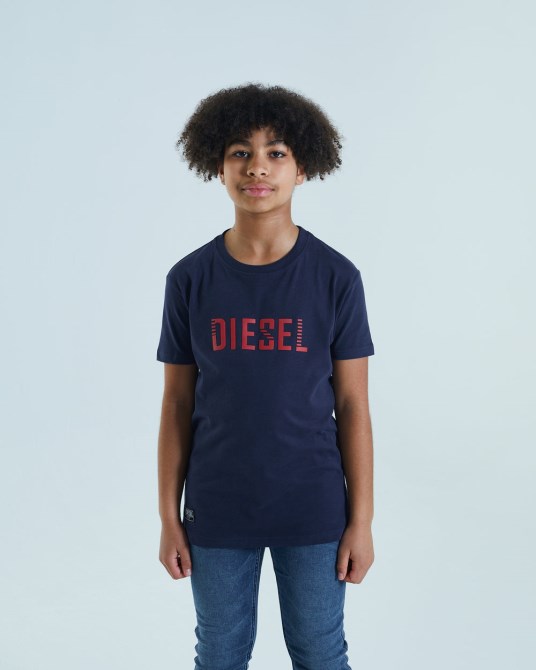 Tristan T-shirt Navy Diesel Weiß