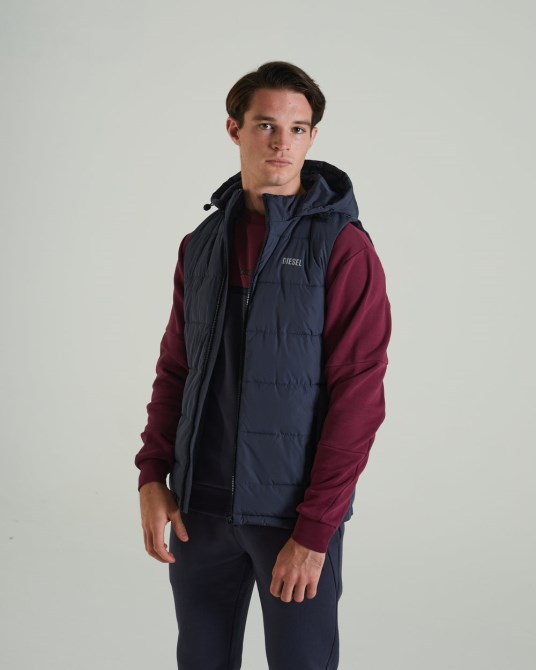 Diesel Erker Weste Gewittergrau Weiß