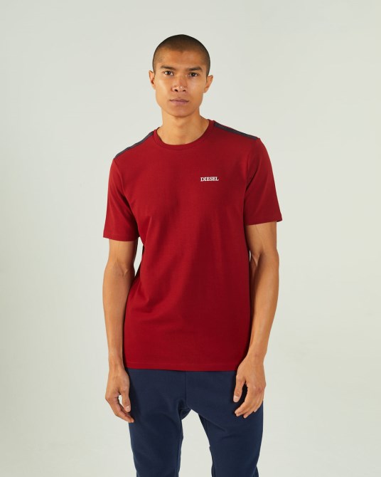 Diesel Hugo Tee Rot Dahlienblau