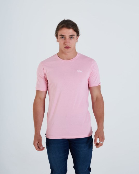 Blaues Basic Scott O-neck T-shirt Cameo Pink Diesel