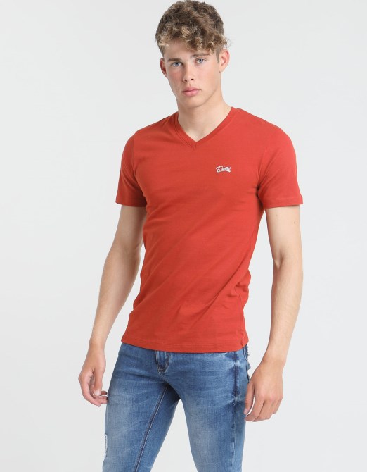 Diesel Basic Scott T-shirt Mit V-ausschnitt Ketchup Navy