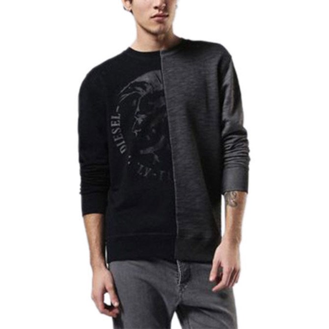 Diesel S Joe Nc Felpa Herren-sweatshirt Mit Mohawk-kopf, Langärmliger Pullover