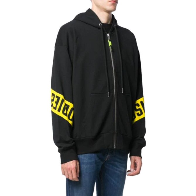 S Alby Zip Felpa Herren Hoodies Durchgehender Reißverschluss Lässig Schwarz Kapuzenpulli Xs-m Diesel