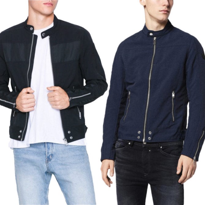 J Street Herren Bikerjacke Slim Fit Sommer Oberbekleidung Bomber Freizeitmantel Diesel