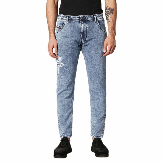Diesel Krooley T 084pv Herrenjeans Normal Geschnittene Jogging-jeanshose In Distressed-Sweat-Optik