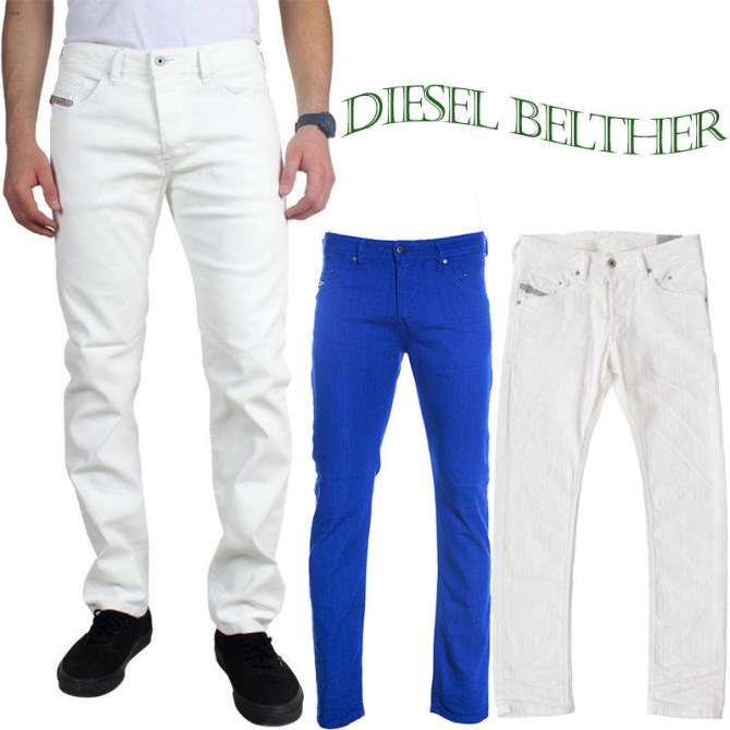 Diesel Belther Herrenjeans Denim Baumwolle Slim Tapered Fit Lässige Hosen Hosen