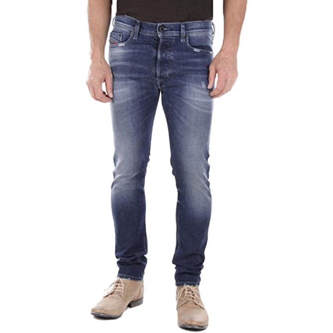 Diesel Tepphar R39m0 Herren Jeans Regular Fit Gerades Bein Lässige Blaue Hose