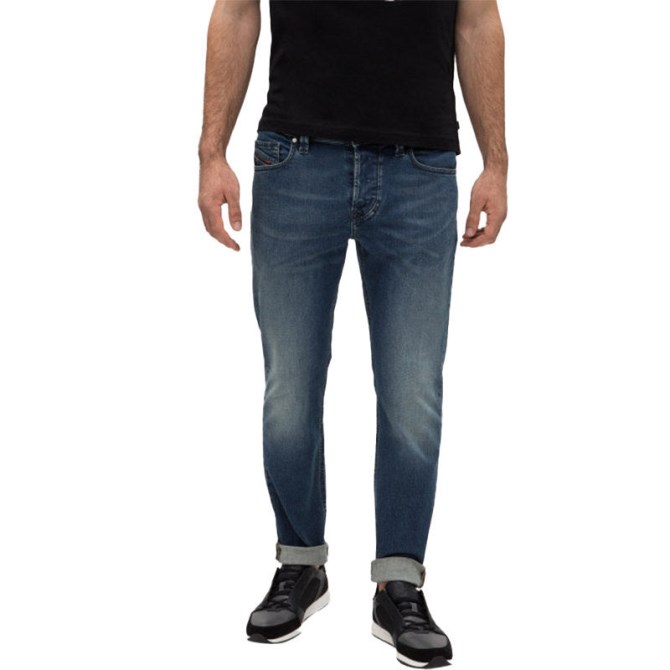 Larkee Beex 084tu Herren-denim-jeans Stretch Regular Fit Konisch Zulaufend Ausgeblichener Schlauch Diesel
