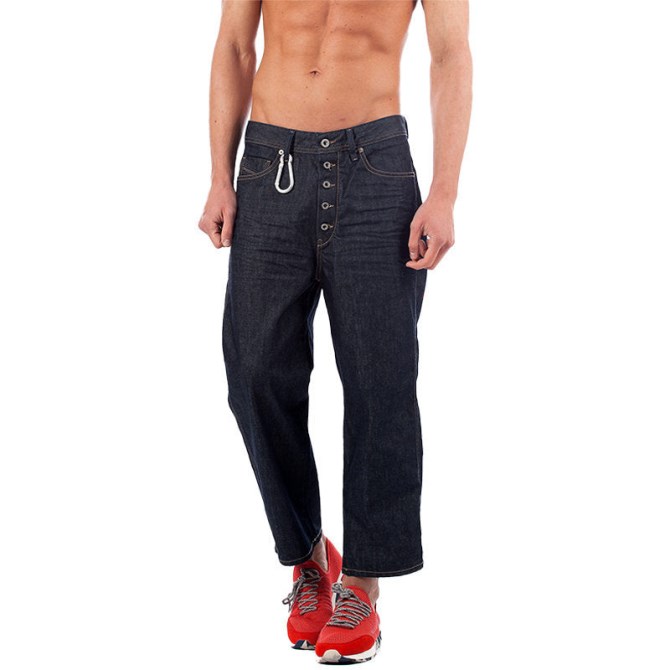 Diesel Flip 0088z Herren Denim Jeans Komfort Gerade Hose Dunkelblau