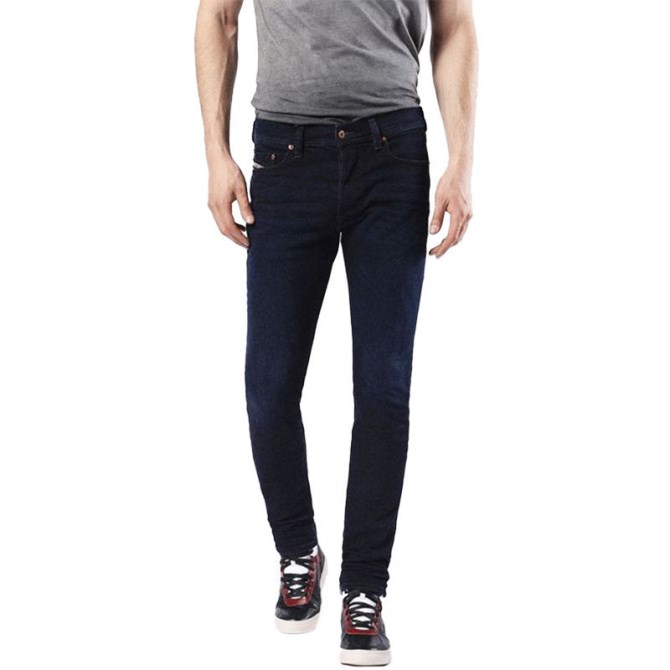 Diesel Tepphar 0855m Herren Denim Baumwolle Lässige Stretch Jeans Slim Fit Karotte