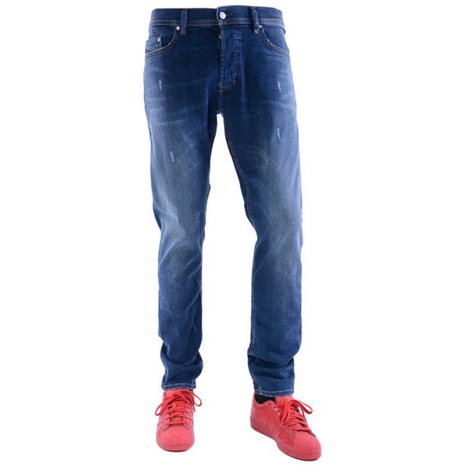 Diesel Tepphar 0688a Herren-Denim-Jeans Distressed Stretch Plain Slim Fit Karotte