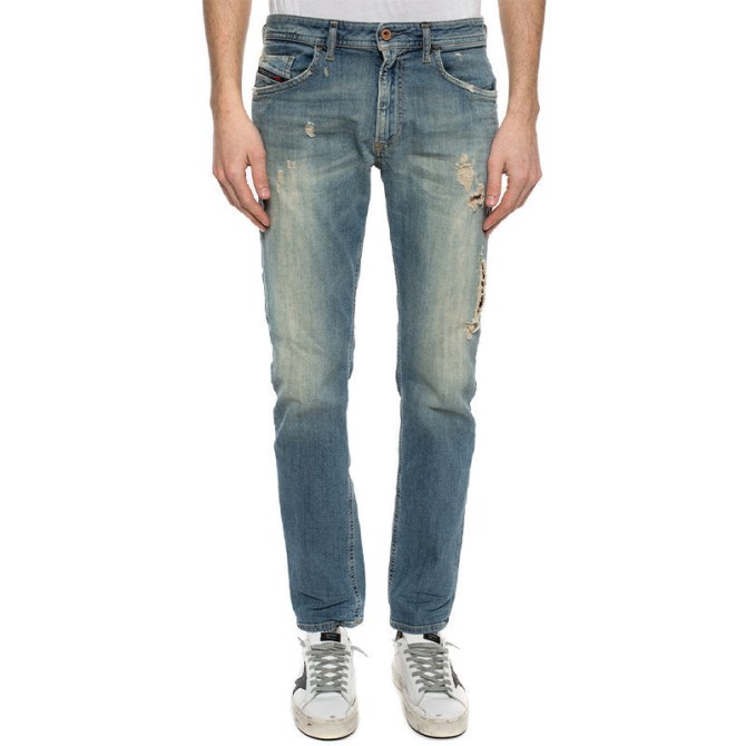 Diesel Thommer 0b1au Herrenjeans Denim Stretch Slim Fit Lässige Hose