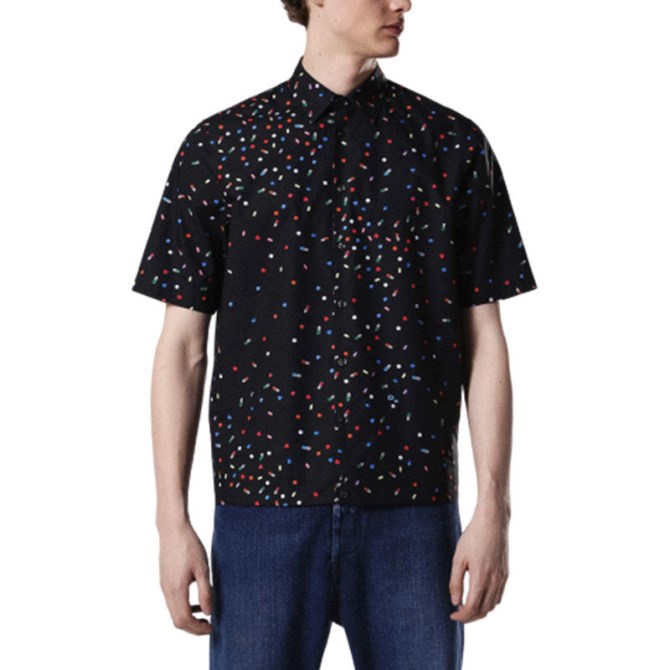 Diesel S Art 0paqj Herrenhemd Kurzarm Lässig Sommer Outwear Baumwollhemden