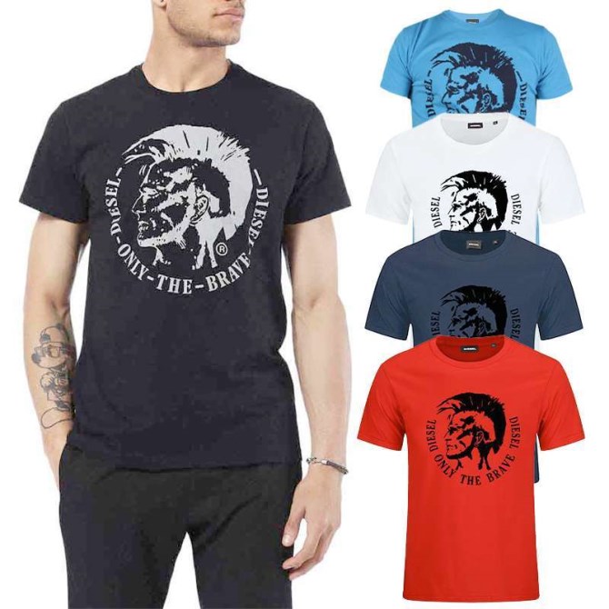 Diesel T Diego Fo Herren T-shirts Kurzarm Rundhals Lässiges Sommer Baumwoll T-shirt Schwarz/navy/weiß/blau/rot