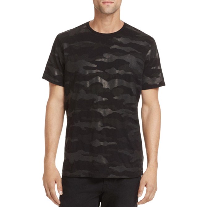 Diesel T Ozier Herren T Shirt Kurzarm Rundhals Camo Schwarz Lässig Sommer