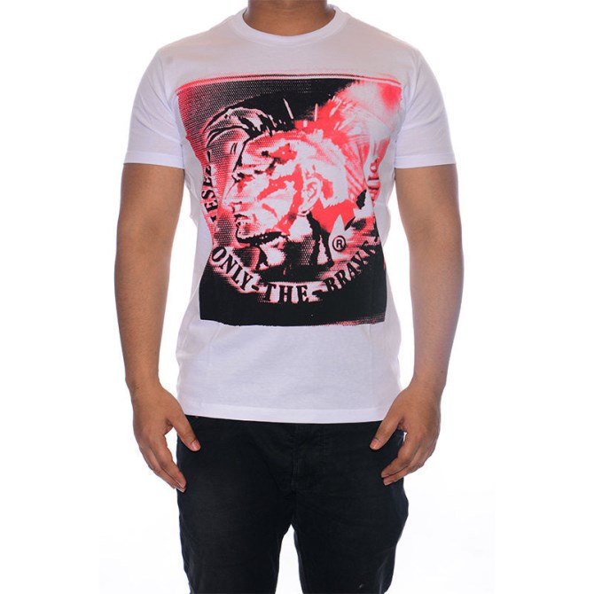 T9 Mohikaner 0w91b Herren T-shirt Rundhals Kurzarm Lässig Baumwolle Tee Diesel