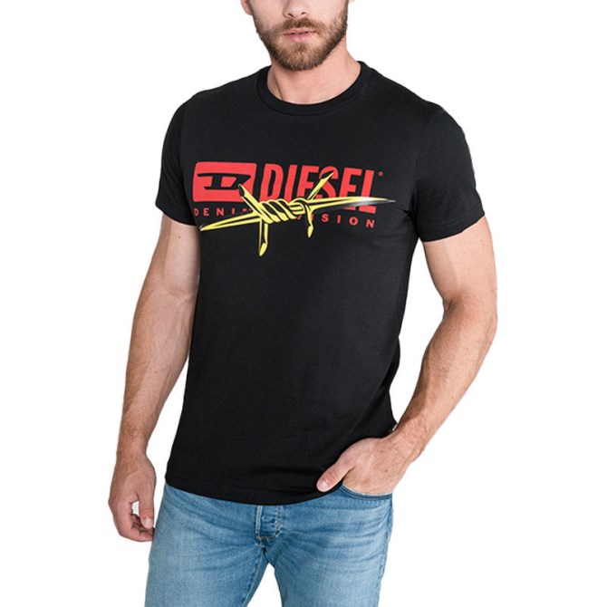 T Diego Bx2 Herren T-shirt Rundhals Kurzarm Lässig Schwarz Baumwolle Tee Diesel