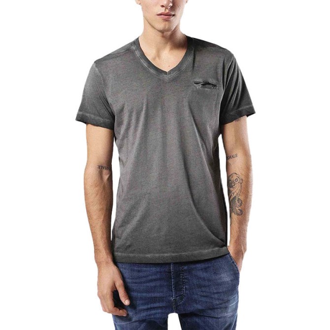 Diesel T Diego Pearls 900 Herren T-shirt V-ausschnitt Kurzarm T-shirt Lässiges Baumwolloberteil