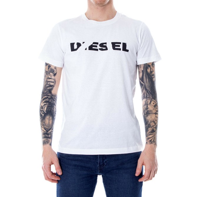 Diesel T Diego Brok Herren T-shirt Rundhals Tops Kurzarm Baumwolle T-shirt