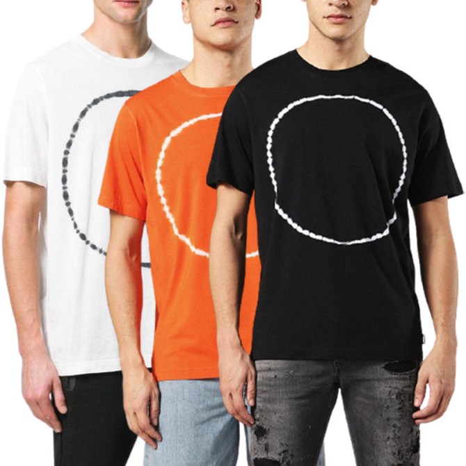 T Cereck Herren T-shirt Rundhals Regular Fit Weiche Baumwolle Sommer Casual Tee Diesel Schwarz/rot/blau