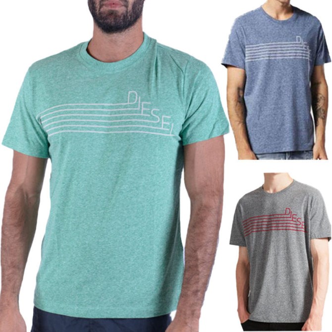 Diesel T Joe Qf Herren T-shirt Kurzarm Rundhalsausschnitt Lässige Sommer Baumwolle T-shirts