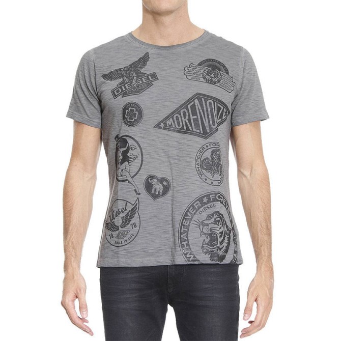 Diesel T Joe Dc Gf Herren T-shirt Kurzarm Rundhals Lässig Baumwolle Sommer T-shirt