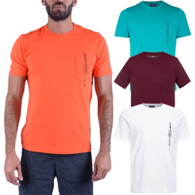 T Just Pocket Herren T-shirt Kurzarm Rundhals Lässig Lockere Passform Diesel