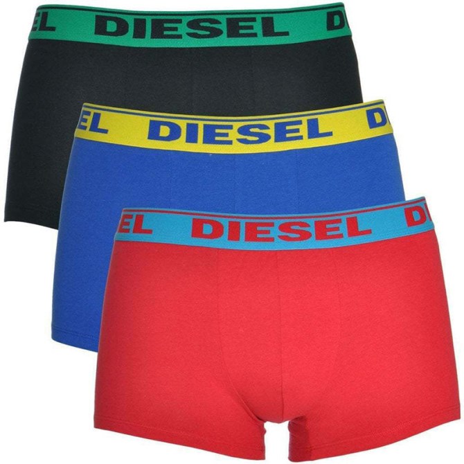 Diesel Umbx Shawn 0gafn Herren Boxershorts 3er Pack Stretch Trunk Baumwolle Unterwäsche