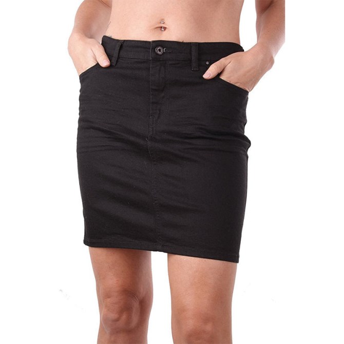 R Modung Rhlpa Damen Jeansrock Schwarz Figurbetonte Bleistiftshorts Diesel