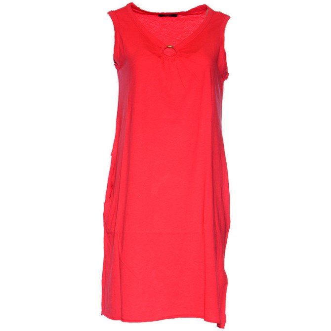 D Isbel Damenkleid Schlicht ärmellos Sommer Casual Partywear Rot Tops Diesel