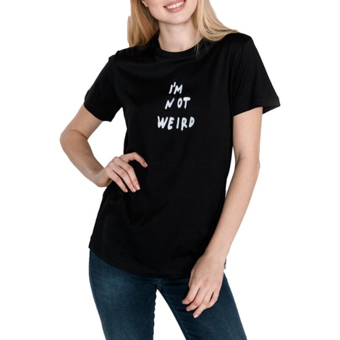 T Flavia B Damen T-shirt Rundhals Kurzarm Lässig Sommer Schwarz Tops Diesel