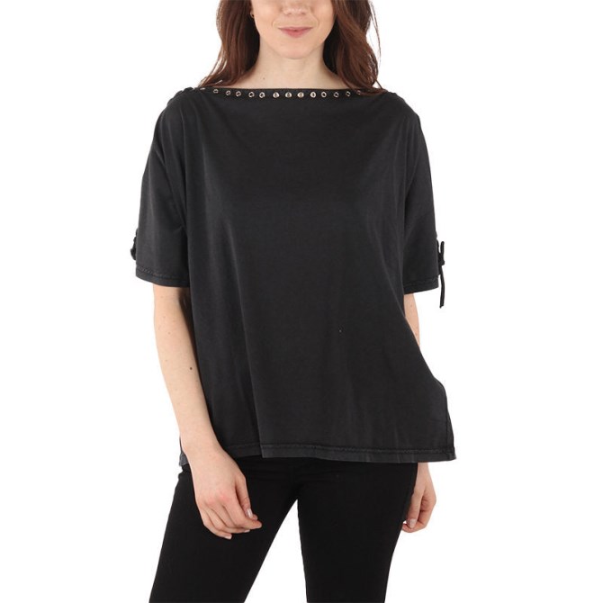 Diesel T Leox A Frauen T-shirt Großer Ausschnitt Kurzer ärmel Relax Fit Lässige Tops