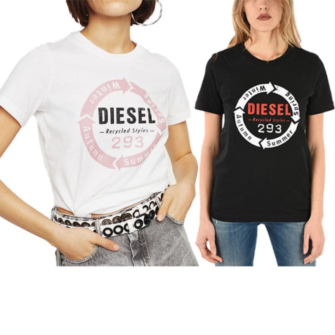 Diesel T Sily C1 Damen-t-shirt Mit Rundhalsausschnitt, Kurzen ärmeln, Schmal Geschnitten, Lässigen Oberteilen