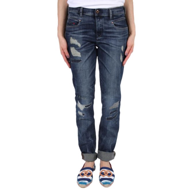 Belthy 0854t Damenjeans Distressed Slim Fit Lässige Dunkelblaue Jeanshose Diesel
