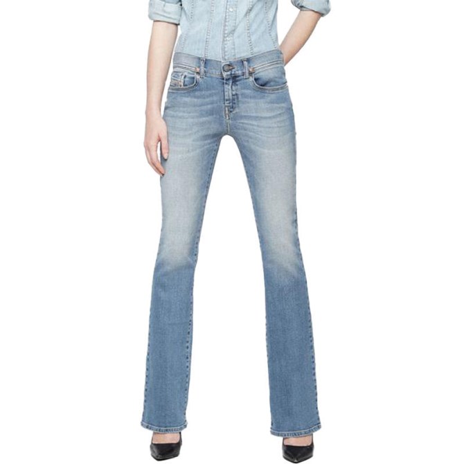 Lowleeh 084vd Damenjeans Denim Stretch Slim Bootcut Niedrige Taille Passform Diesel