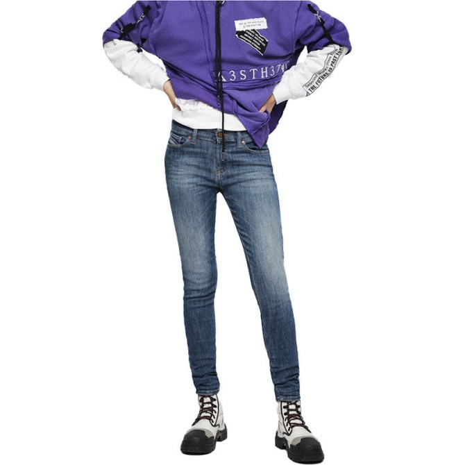 Slandy 088av Damenjeans Super Slim Skinny Regular Waist Fit Hose Diesel