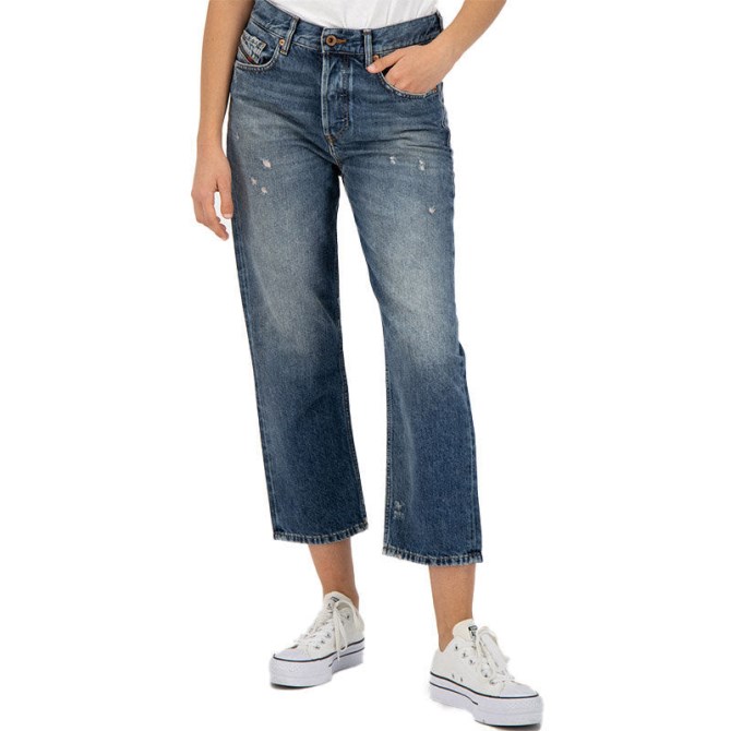 Diesel Aryel 084vb Damenjeans Denim Normal Gerade Hose Mit Normaler Taille Passform