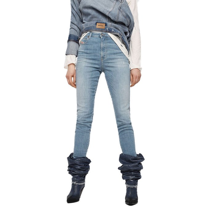 Diesel Babhila High 081af Damenjeans Denim Slim Skinny High Waist Fit Hose