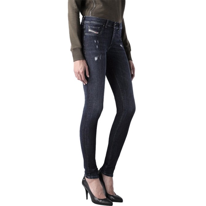 Diesel Livier 0668f Damenjeans Super Slim Jegging Hose Mit Niedriger Taille