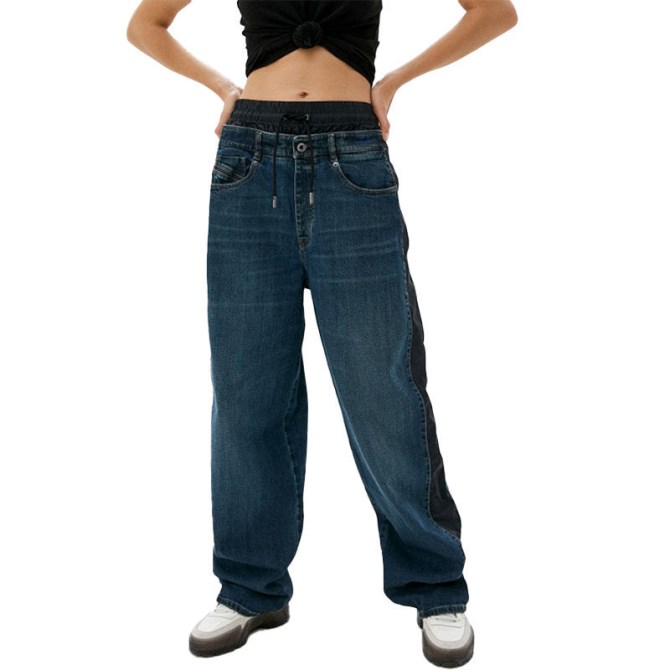 Diesel Schwarz Gold Bg8h9 Damenjeans Regular Fit Lässige Denimhose