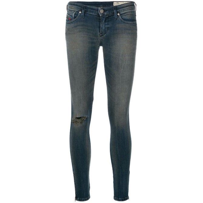 Diesel Skinzee Low Zip 084xf Damenjeans Superschlanke Schmale Hose Mit Niedriger Taille