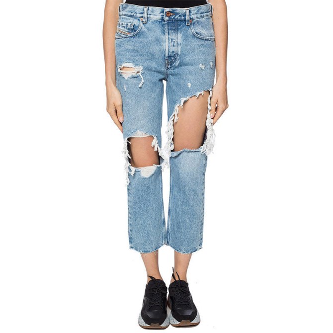 Diesel Aryel 0076n Damenjeans Denim Normal Gerade Hose Mit Normaler Taille Passform