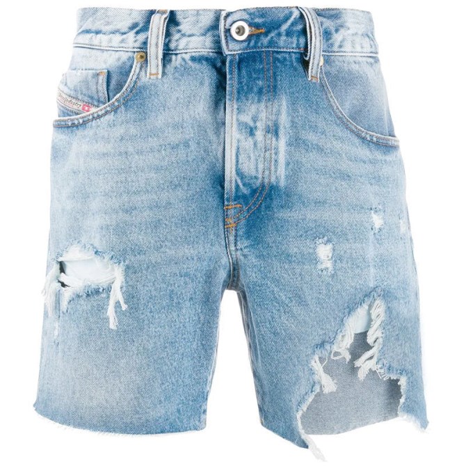 Diesel D Kirm 0077y Damenjeans Kurz Denim Regular Fit Sommer Lässige Shorts