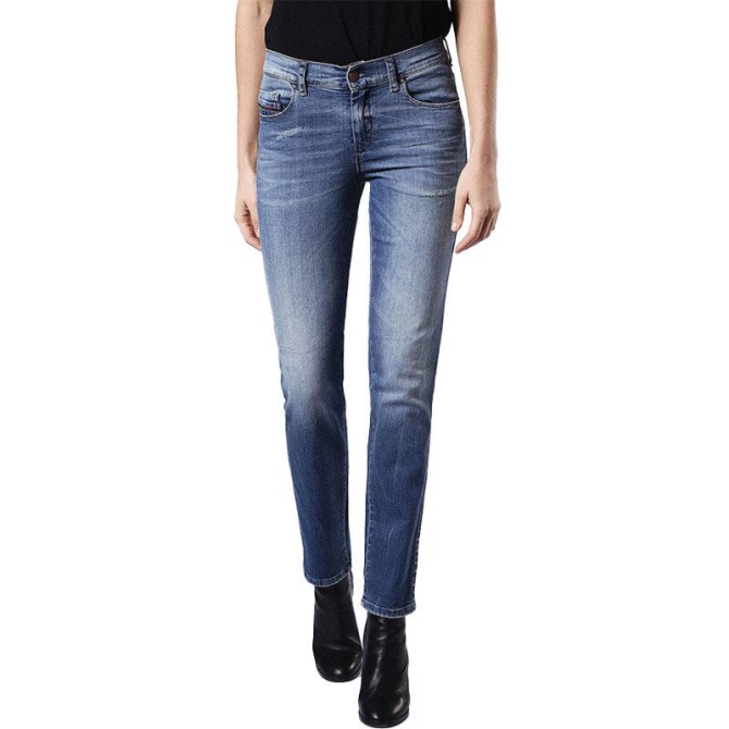 Sandy 0681u Damenjeans Regular Slim Straight Regular Waist Fit Hose Diesel